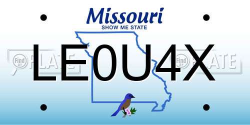 LE0U4X Missouri License Plate