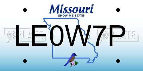 LE0W7P Missouri License Plate