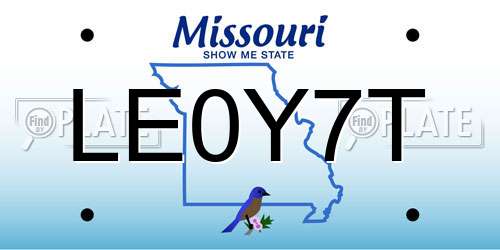 LE0Y7T Missouri License Plate