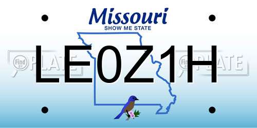 LE0Z1H Missouri License Plate