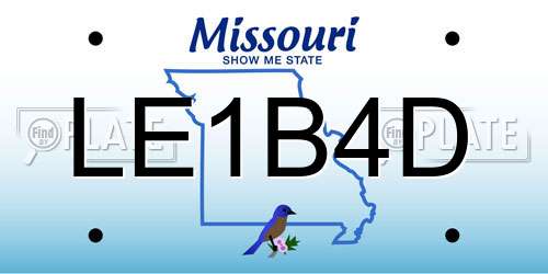 LE1B4D Missouri License Plate