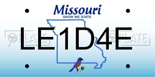 LE1D4E Missouri License Plate