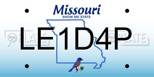 LE1D4P Missouri License Plate