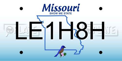 LE1H8H Missouri License Plate