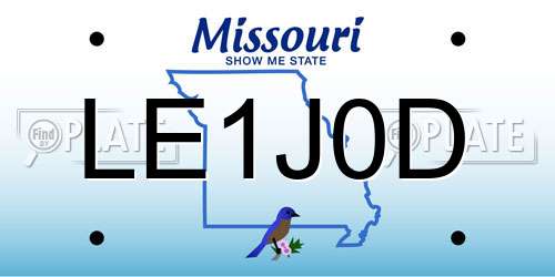 LE1J0D Missouri License Plate