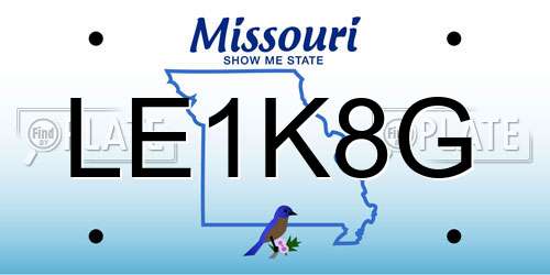LE1K8G Missouri License Plate