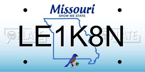 LE1K8N Missouri License Plate