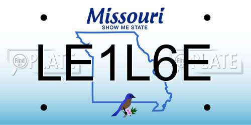 LE1L6E Missouri License Plate