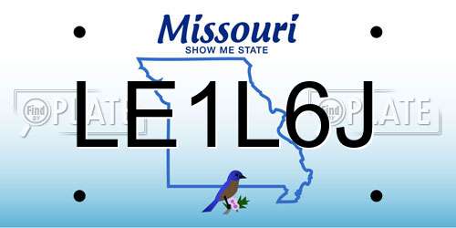 LE1L6J Missouri License Plate