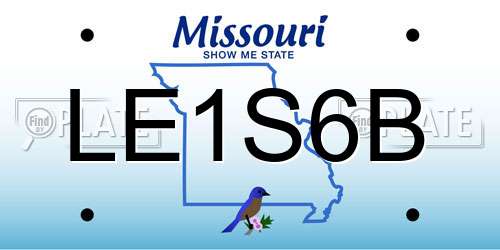 LE1S6B Missouri License Plate