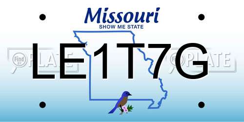 LE1T7G Missouri License Plate