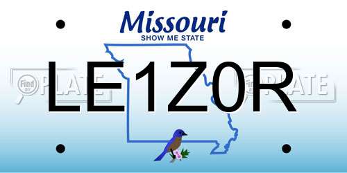 LE1Z0R Missouri License Plate