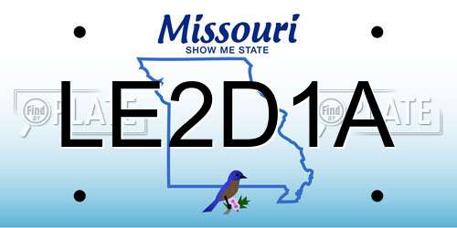 LE2D1A Missouri License Plate