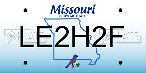 LE2H2F Missouri License Plate