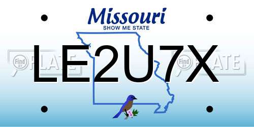 LE2U7X Missouri License Plate