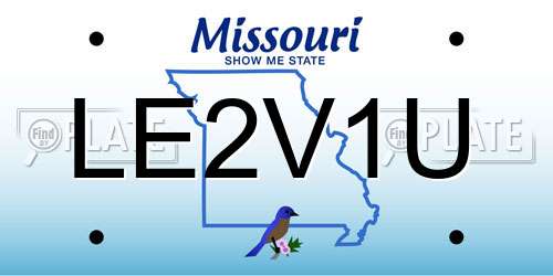 LE2V1U Missouri License Plate