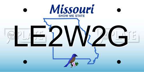 LE2W2G Missouri License Plate