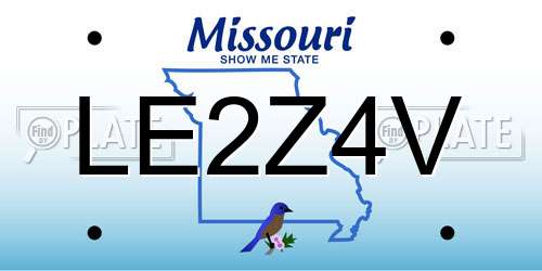 LE2Z4V Missouri License Plate