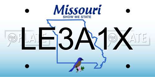 LE3A1X Missouri License Plate
