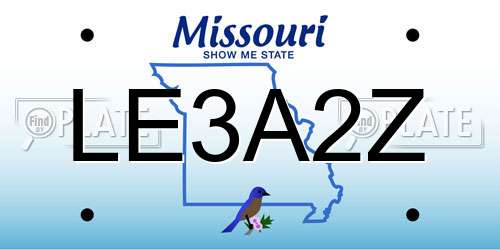 LE3A2Z Missouri License Plate