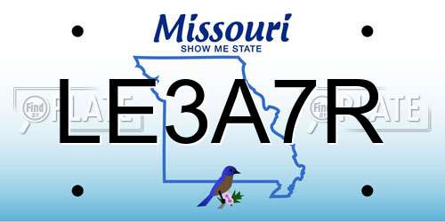 LE3A7R Missouri License Plate