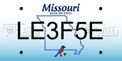 LE3F5E Missouri License Plate