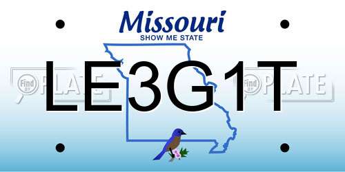 LE3G1T Missouri License Plate