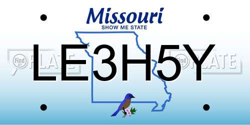 LE3H5Y Missouri License Plate