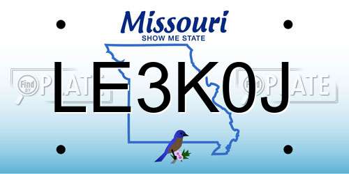 LE3K0J Missouri License Plate