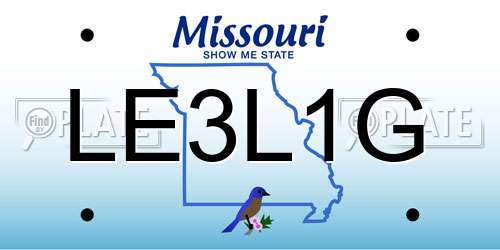 LE3L1G Missouri License Plate