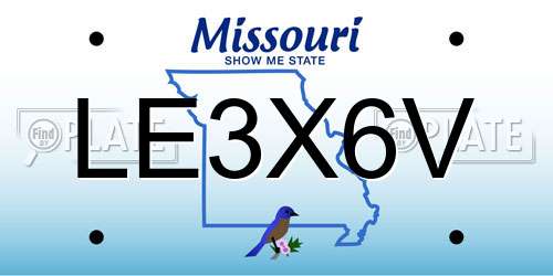 LE3X6V Missouri License Plate