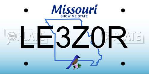 LE3Z0R Missouri License Plate