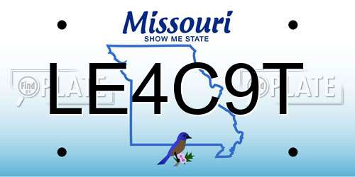 LE4C9T Missouri License Plate
