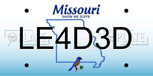 LE4D3D Missouri License Plate