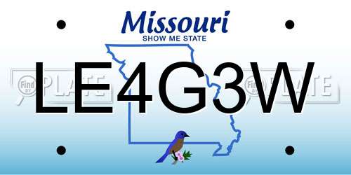 LE4G3W Missouri License Plate