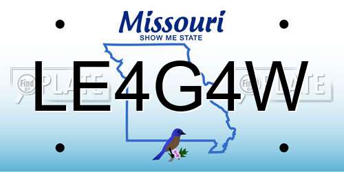 LE4G4W Missouri License Plate