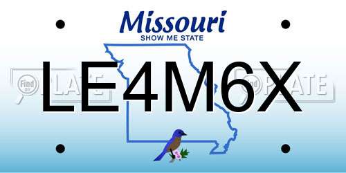 LE4M6X Missouri License Plate