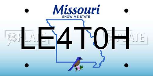 LE4T0H Missouri License Plate