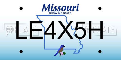 LE4X5H Missouri License Plate