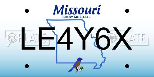LE4Y6X Missouri License Plate