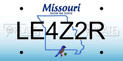 LE4Z2R Missouri License Plate