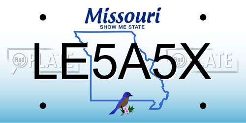 LE5A5X Missouri License Plate