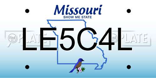 LE5C4L Missouri License Plate