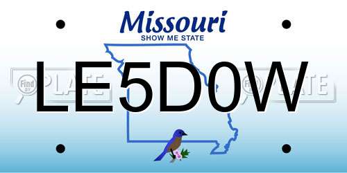 LE5D0W Missouri License Plate