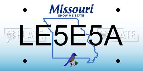 LE5E5A Missouri License Plate