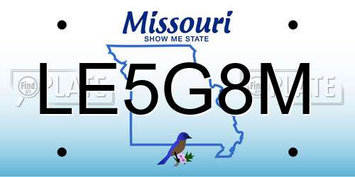 LE5G8M Missouri License Plate