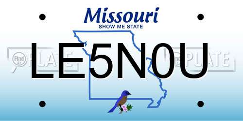 LE5N0U Missouri License Plate
