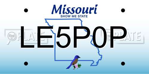 LE5P0P Missouri License Plate