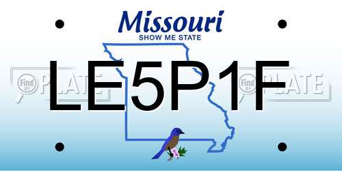 LE5P1F Missouri License Plate
