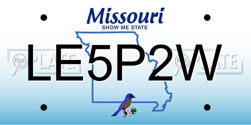 LE5P2W Missouri License Plate